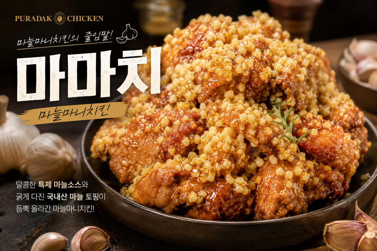 마늘 조금 올린 치킨이 아니다? 푸라닭 마마치 구성 확인