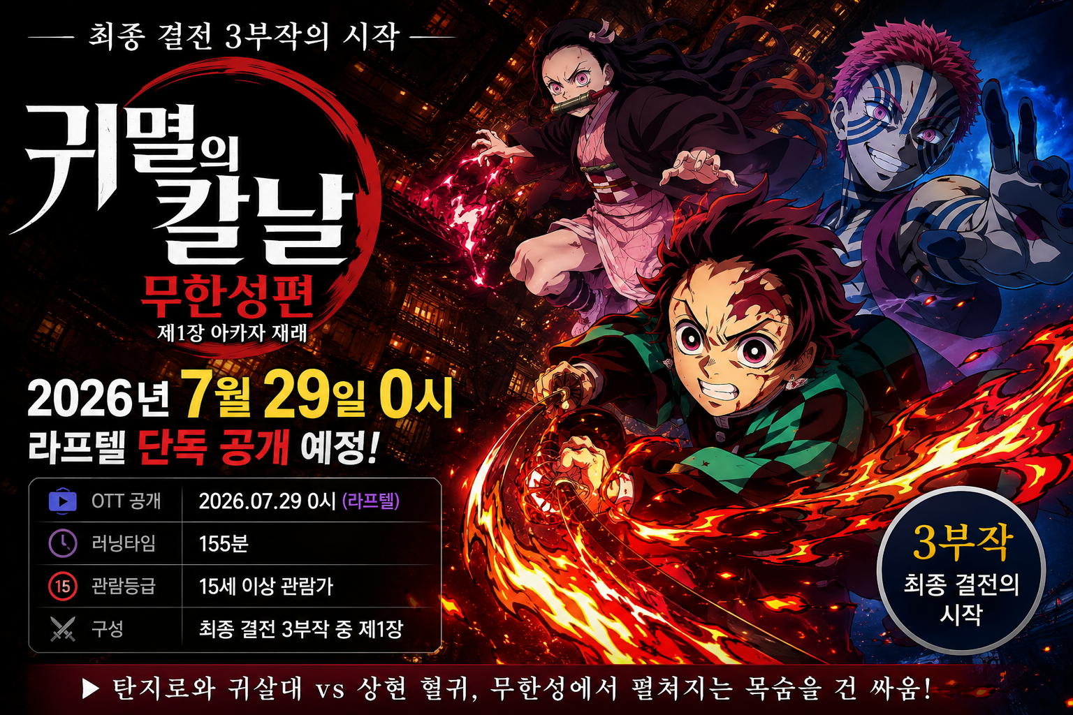 귀멸의 칼날 무한성편 OTT 7월 공개|2부 개봉일·관람 순서 정리